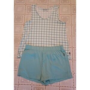Eddie Bauer Sleepwear Pajamas Set 2 Piece Women's Size Large Tank & Shorts Green